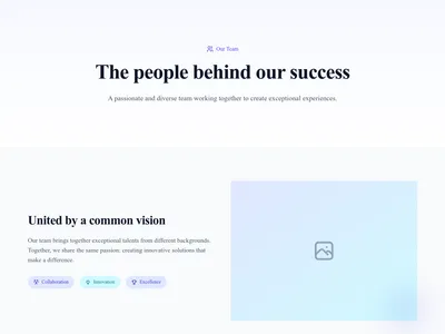 Screenshot of Team Grid page template