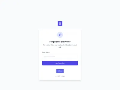 Screenshot of Forgot Password page template