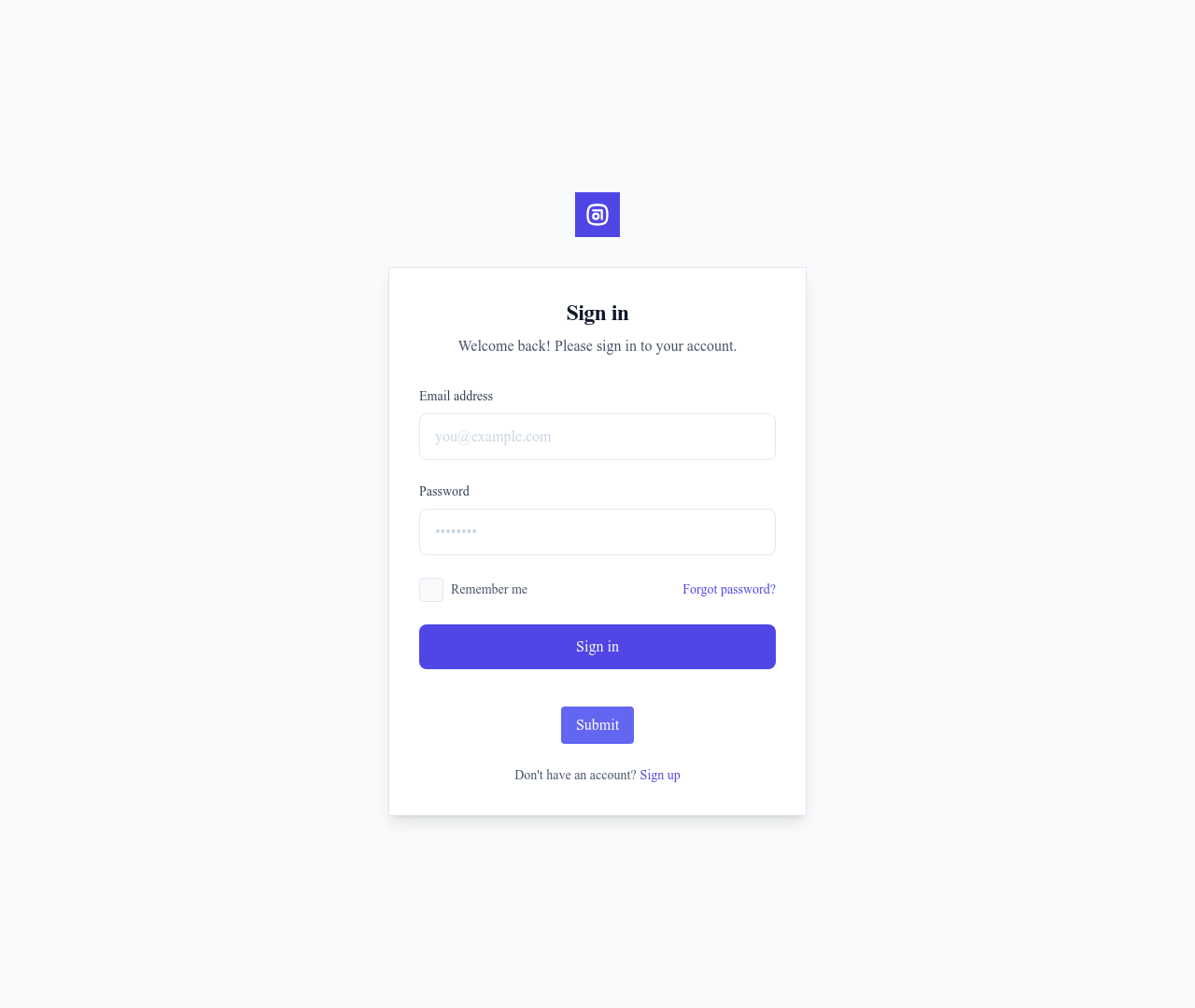 Screenshot of Simple Login page template