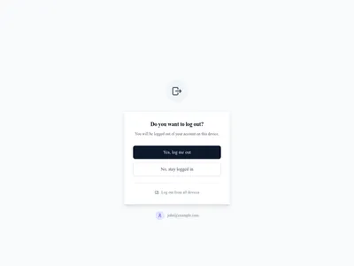 Screenshot of Logout Confirm page template