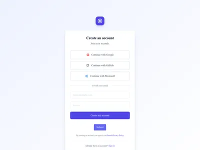 Screenshot of Social Register page template