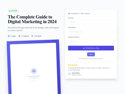 Screenshot of Ebook Download page template