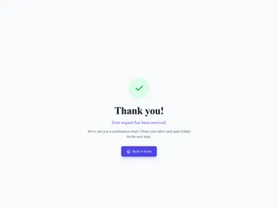 Screenshot of Simple Thank You page template