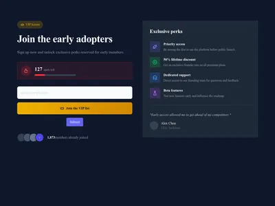 Screenshot of Premium Waitlist page template