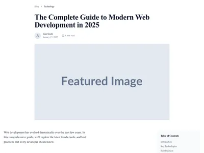 Screenshot of Classic Article page template