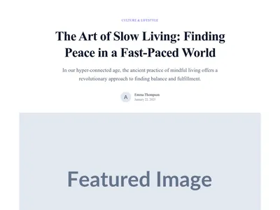 Screenshot of Magazine Article page template