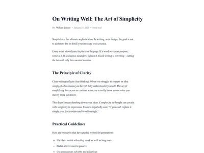 Screenshot of Minimal Article page template