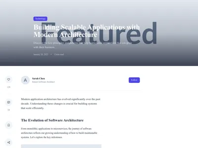 Screenshot of Modern Article page template