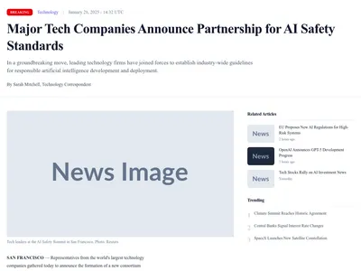 Screenshot of News Article page template