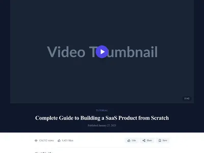 Screenshot of Video Article page template