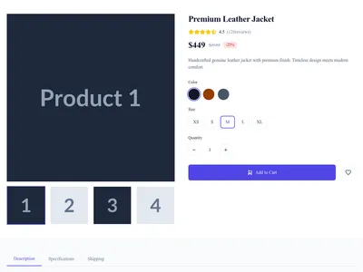 Screenshot of Full Product page template