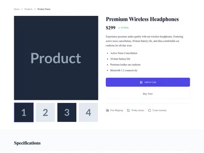 Screenshot of Simple Product page template