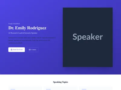 Screenshot of Speaker Profile page template