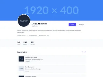 Screenshot of User Profile page template