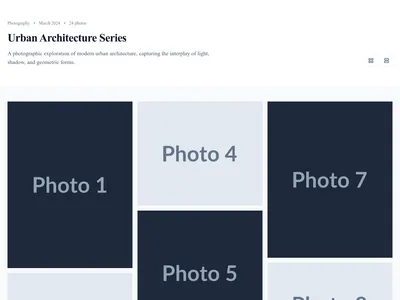 Screenshot of Project Gallery page template
