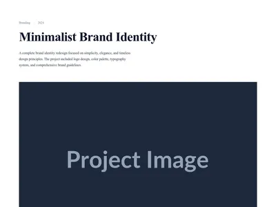 Screenshot of Project Minimal page template