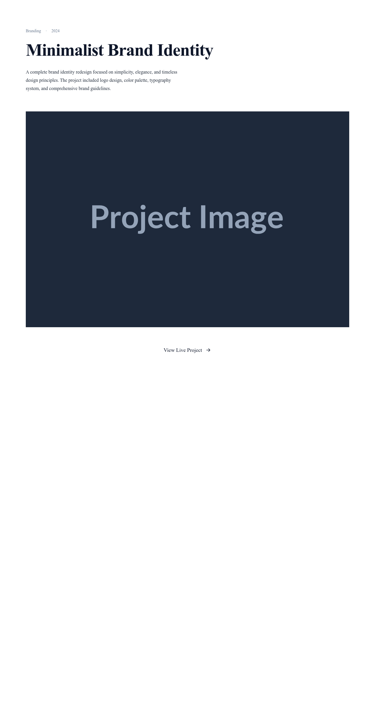 Screenshot of Project Minimal page template