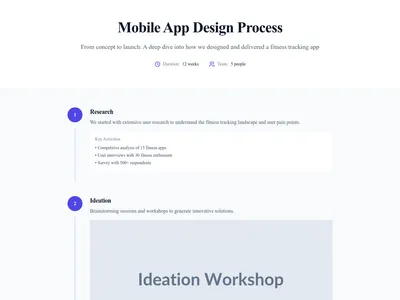 Screenshot of Project Process page template