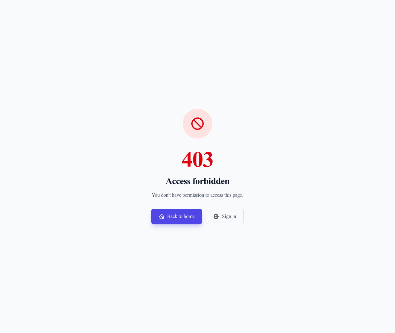 Screenshot of 403 Forbidden page template