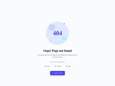 Screenshot of 404 Illustrated page template