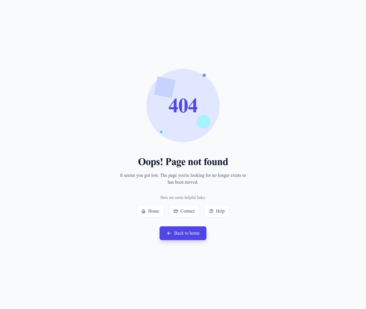 Screenshot of 404 Illustrated page template