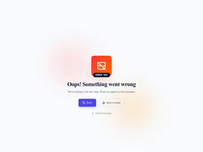 Screenshot of 500 Illustrated page template
