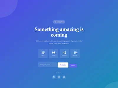 Screenshot of Coming Soon page template