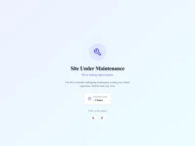 Screenshot of Maintenance Mode page template