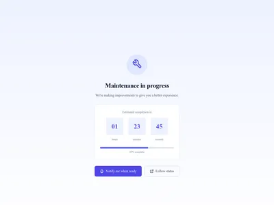 Screenshot of Maintenance Countdown page template