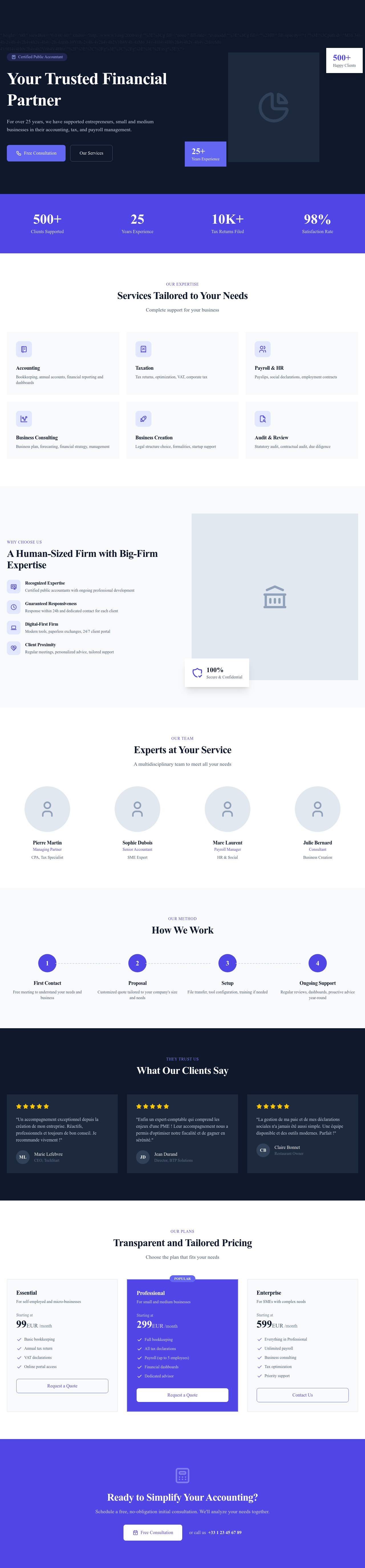 Screenshot of Accounting Firm page template
