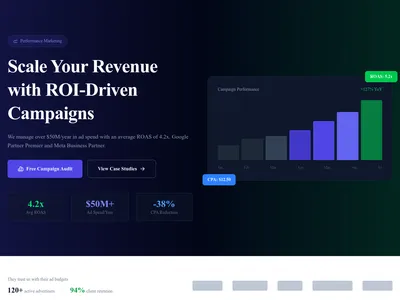 Screenshot of Advertising Agency page template
