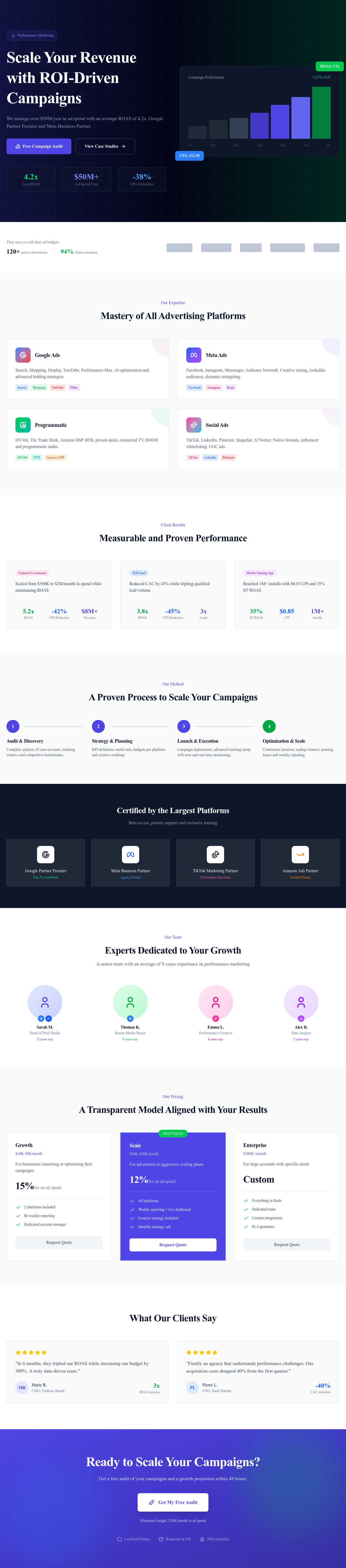 Screenshot of Advertising Agency page template
