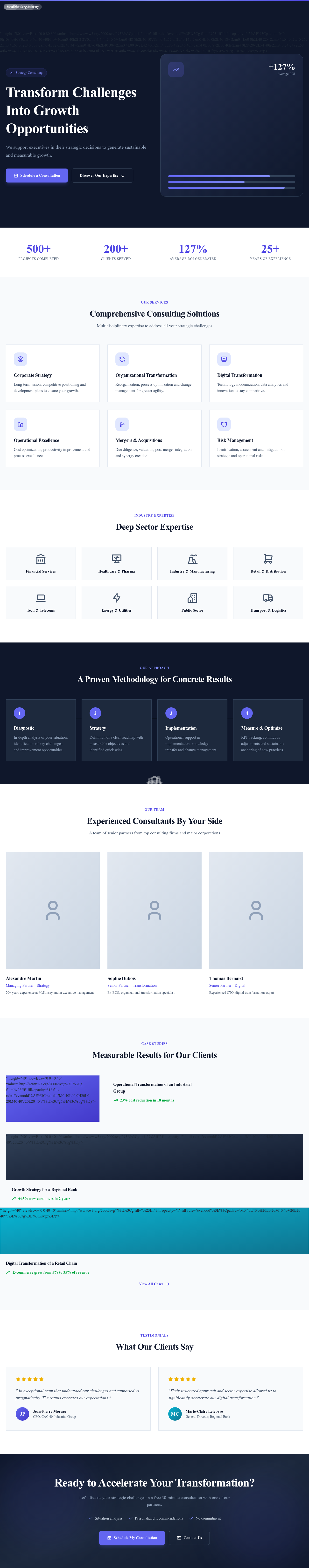 Screenshot of Business Consulting page template