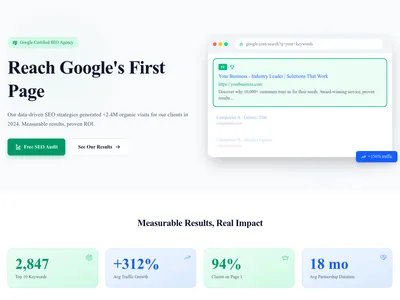 Screenshot of SEO Agency page template
