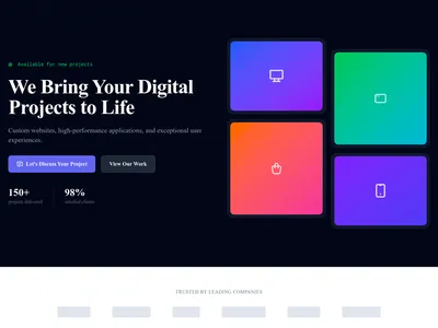 Screenshot of Web Development Agency page template