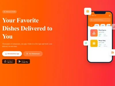 Screenshot of Delivery App page template