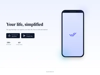 Screenshot of Mobile App page template