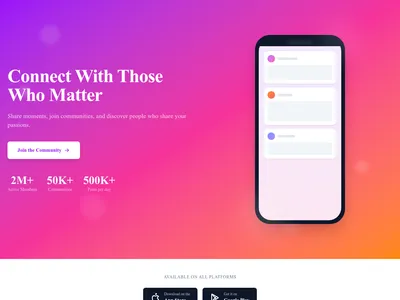 Screenshot of Social App page template