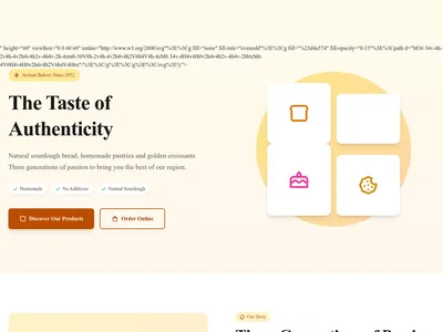 Screenshot of Bakery page template