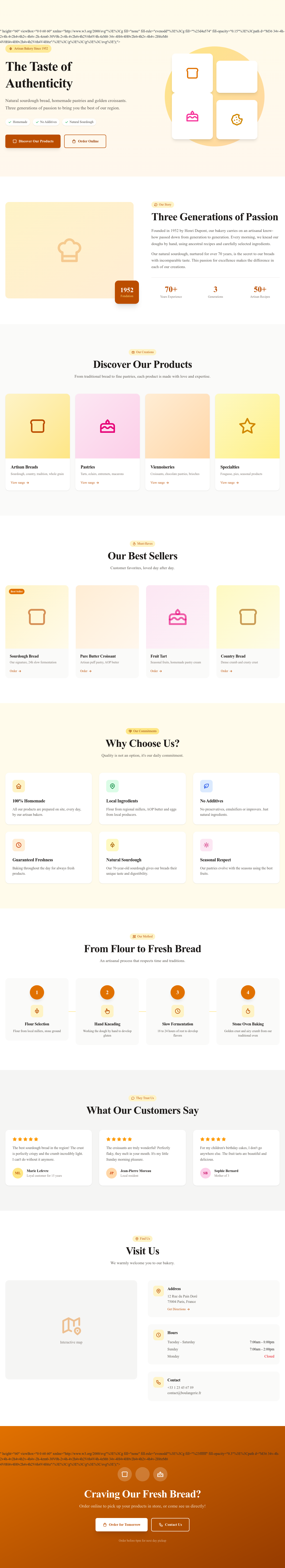 Screenshot of Bakery page template