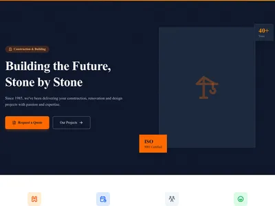 Screenshot of Construction Company page template