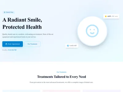 Screenshot of Dental Clinic page template