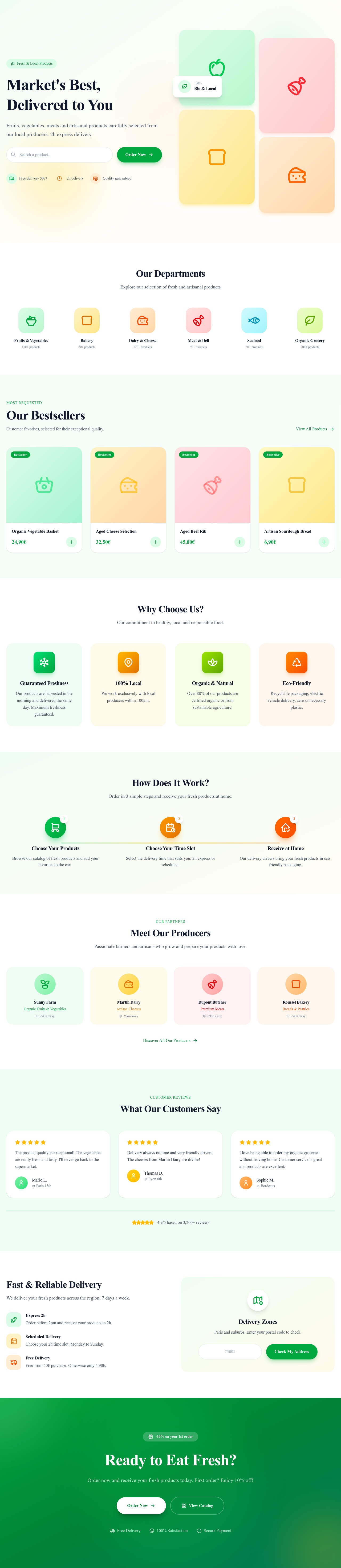 Screenshot of Food & Grocery page template