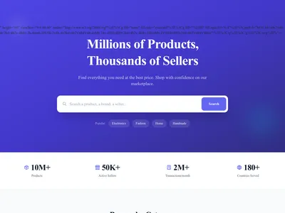 Screenshot of Marketplace page template