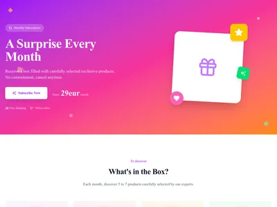 Screenshot of Subscription Box page template