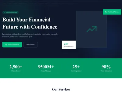 Screenshot of Financial Advisor page template