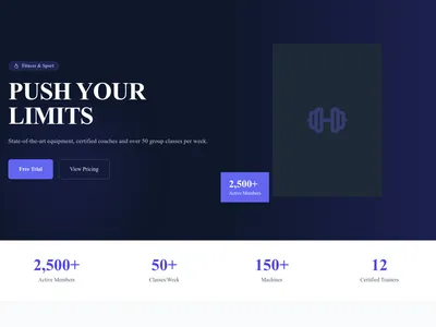 Screenshot of Fitness & Gym page template