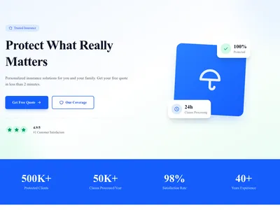 Screenshot of Insurance Company page template