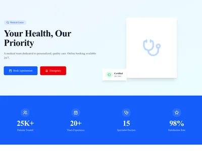 Screenshot of Medical Clinic page template