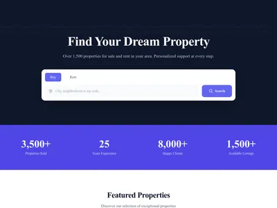 Screenshot of Real Estate Agency page template